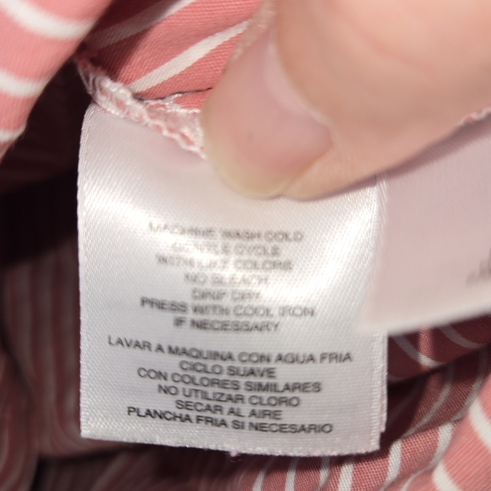NWOT Women's Anne Klein Pink White Striped Button Up Size Small - Picture 9 of 13